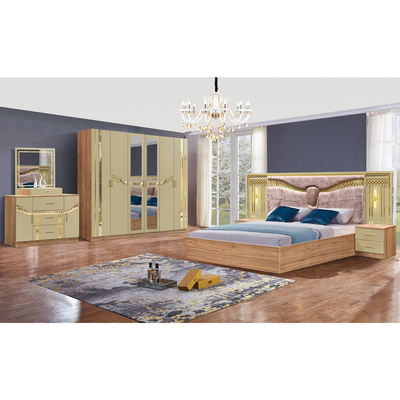 2025 Full King Size Thiết bị phòng ngủ gỗ Thổ Nhĩ Kỳ Thiết bị khung gỗ Nhà giường đôi Giá rẻ Thiết bị phòng ngủ sang trọng