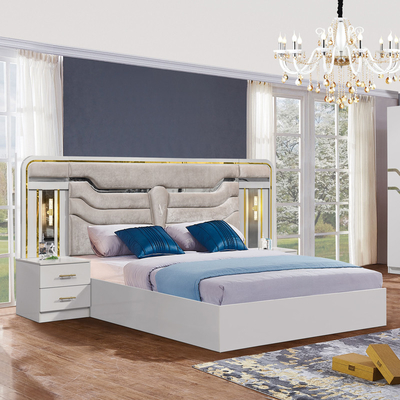 Giá rẻ bán buôn đơn giản khung gỗ King kích thước giường đôi căn hộ nhà gỗ hiện đại sang trọng Thổ Nhĩ Kỳ đầy đủ phòng ngủ đồ nội thất bộ