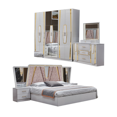Foshan bán buôn khung gỗ đôi da King Size Bed Suite Home Queen gỗ đầy đủ giá rẻ thiết bị phòng ngủ sang trọng hiện đại