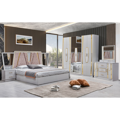 Foshan bán buôn khung gỗ đôi da King Size Bed Suite Home Queen gỗ đầy đủ giá rẻ thiết bị phòng ngủ sang trọng hiện đại