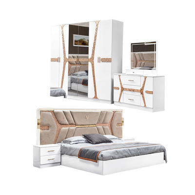 Phong cách sang trọng của Thổ Nhĩ Kỳ Khung gỗ King Size Set giường Led Headboard Modern Classic Full Home Thiết bị phòng ngủ gỗ