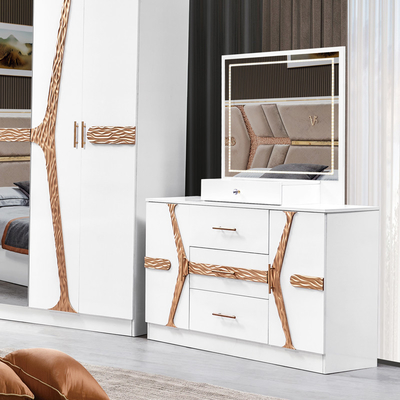 Phong cách sang trọng của Thổ Nhĩ Kỳ Khung gỗ King Size Set giường Led Headboard Modern Classic Full Home Thiết bị phòng ngủ gỗ
