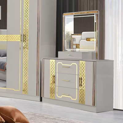 Phong cách sang trọng của Thổ Nhĩ Kỳ Khung gỗ King Size Set giường Led Headboard Modern Classic Full Home Thiết bị phòng ngủ gỗ