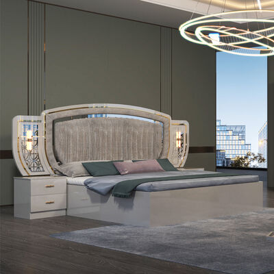 Bộ nội thất phòng ngủ hiện đại 5 món giá sỉ, đầy đủ cho căn hộ gia đình, khung gỗ hoàn chỉnh, giường đôi cỡ lớn sang trọng