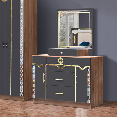 Trung Quốc bán buôn giá rẻ gỗ MDF king size giường đặt 5 mảnh phòng đôi hiện đại sang trọng khung gỗ phòng ngủ thiết lập đồ nội thất