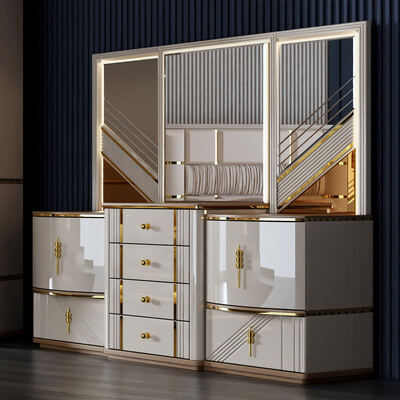 Sản phẩm bán buôn Thổ Nhĩ Kỳ Toàn bộ phòng ngủ sang trọng Nhà lưu trữ Phòng ngủ đôi Khung gỗ King Size Thiết bị phòng ngủ hiện đại