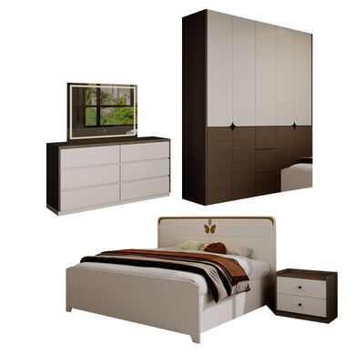 Modern 3 5 Star Hotel Toàn bộ phòng ngủ giường gỗ phòng ngủ hai nhà lưu trữ tiết kiệm không gian King size Luxury bedroom furniture set