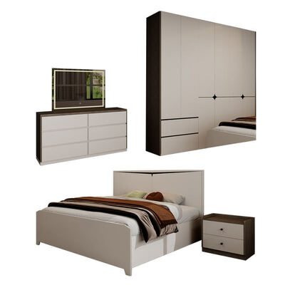 Modern 3 5 Star Hotel Toàn bộ phòng ngủ giường gỗ phòng ngủ hai nhà lưu trữ tiết kiệm không gian King size Luxury bedroom furniture set