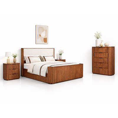Modern Solid Wood King Size Bedroom Sets Double Bed Master Room Home Storage khung gỗ đầy đủ đồ nội thất phòng ngủ sang trọng
