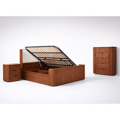 Modern Solid Wood King Size Bedroom Sets Double Bed Master Room Home Storage khung gỗ đầy đủ đồ nội thất phòng ngủ sang trọng