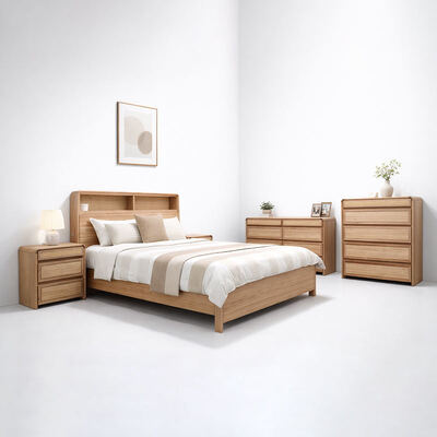 American Classic Solid Wood Bedroom Complete Set King Size Bed Double Home Room Modern Luxury Thiết bị phòng ngủ bằng gỗ