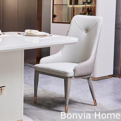 Phòng ăn gỗ màu trắng hiện đại 6 chỗ ngồi Hoàn chỉnh đồ nội thất nhà Cung cấp bàn ăn và ghế gỗ lớn