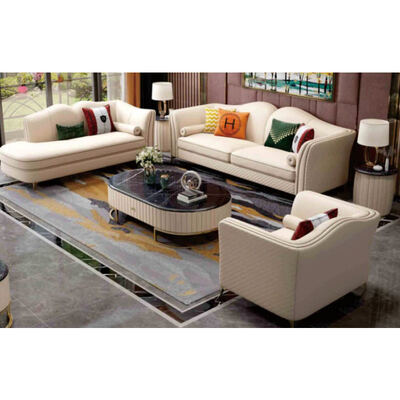 Modern Villa Modular L Shape Living Room Sofa Set Home Furniture Leisure Corner Luxury Leather Sectional Sofa