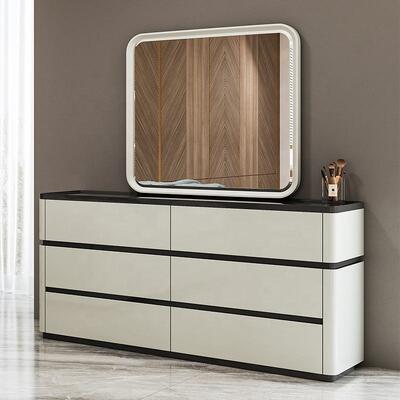 Chambre a Coucher Toàn bộ Phòng ngủ sang trọng Đèn đầu giường King Size Chỗ ngủ khung gỗ hai phòng ngủ hiện đại