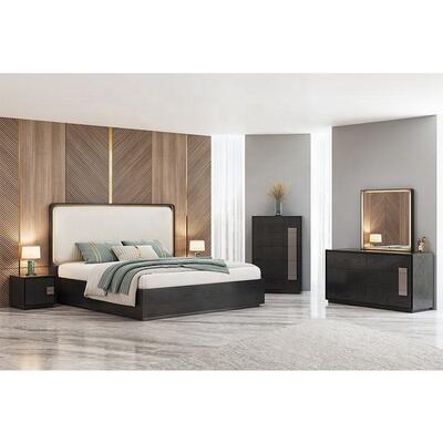 Thân nhà tối giản King Size Bed Luxury Bedroom Sets Khách sạn Căn hộ Khung gỗ Thiết bị phòng ngủ hiện đại với tủ quần áo