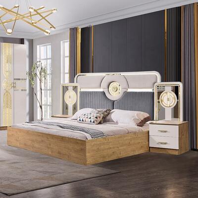 Chambre a Coucher Toàn bộ phòng ngủ Thổ Nhĩ Kỳ Thiết bị phòng ngủ bán buôn giá rẻ Master Room king Size Bed gỗ Thiết bị phòng ngủ hiện đại Không có đánh giá