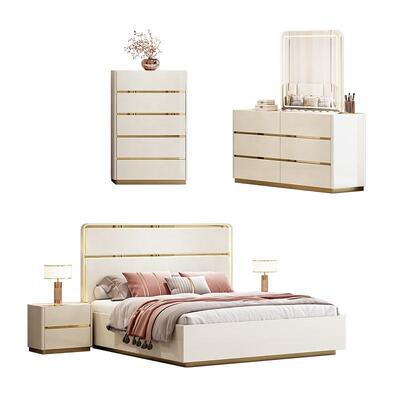 Ánh Sáng Sang Trọng Những Nơi Meuble De Chambre Bộ Phòng Ngủ Hoàn Chỉnh Hiện Đại Nội Thất Khung Gỗ Đôi Sang Trọng King Size Bộ Phòng Ngủ
