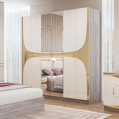 Phoshan bán buôn Đặt phòng ngủ Thổ Nhĩ Kỳ giá rẻ King Size Bed Frame Luxury Home Room Suite Thiết bị phòng ngủ hiện đại bằng gỗ