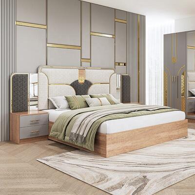 Chambre a Coucher Toàn bộ Phòng ngủ Thổ Nhĩ Kỳ King Size Phòng ngủ hai khung gỗ giá rẻ
