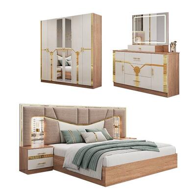 Meuble De Chambre Bộ Nội Thất Phòng Ngủ Hiện Đại Bộ Giường King Size Khung Gỗ Nhà Sang Trọng Hoàn Chỉnh Nội Thất Thổ Nhĩ Kỳ Bộ Phòng Ngủ