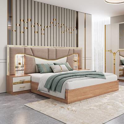 Meuble De Chambre Bộ Nội Thất Phòng Ngủ Hiện Đại Bộ Giường King Size Khung Gỗ Nhà Sang Trọng Hoàn Chỉnh Nội Thất Thổ Nhĩ Kỳ Bộ Phòng Ngủ