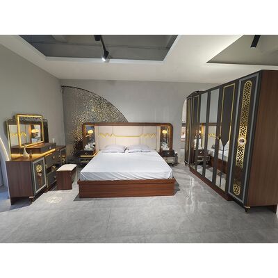 Phật Sơn Bán Buôn Sang Trọng Hoàn Chỉnh Phòng Ngủ Bộ 5 Miếng King Size Bộ Giường Ngủ Khung Gỗ Thổ Nhĩ Kỳ Hiện Đại Bộ Nội Thất Phòng Ngủ