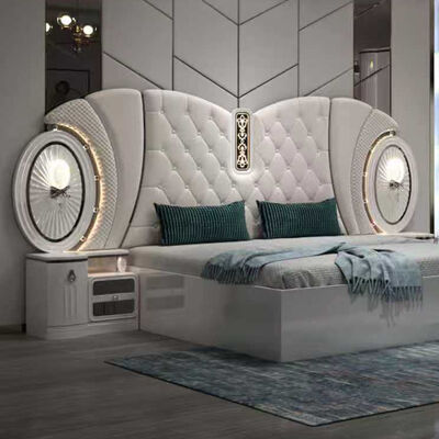 Giá bán buôn Đồ nội thất phòng ngủ sang trọng hiện đại Đặt king Size Bed Frame Master Room Toàn bộ phòng ngủ Thổ Nhĩ Kỳ với đèn LED