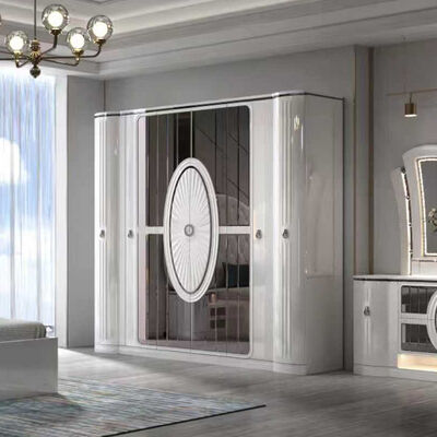Giá bán buôn Đồ nội thất phòng ngủ sang trọng hiện đại Đặt king Size Bed Frame Master Room Toàn bộ phòng ngủ Thổ Nhĩ Kỳ với đèn LED