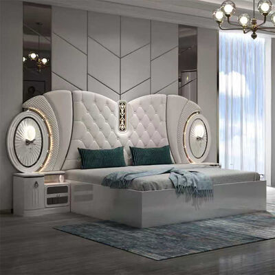 Giá bán buôn Đồ nội thất phòng ngủ sang trọng hiện đại Đặt king Size Bed Frame Master Room Toàn bộ phòng ngủ Thổ Nhĩ Kỳ với đèn LED