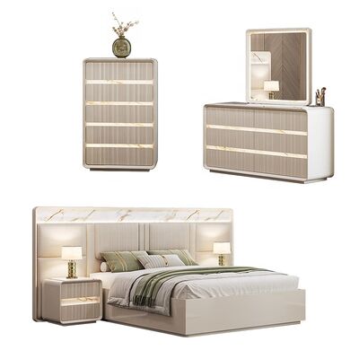 Sản phẩm bán buôn đồ nội thất phòng ngủ hiện đại Home Master Room Hotel Apartment Khung gỗ King Size Modern Luxury Bedroom Sets