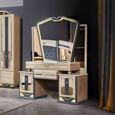 Chambre a Coucher Complete De Luxe Bedroom Sets King Size Bed Home Room Double Wooden Frame Modern Luxury Bedroom Furniture Set (Thiết đồ nội thất phòng ngủ sang trọng)