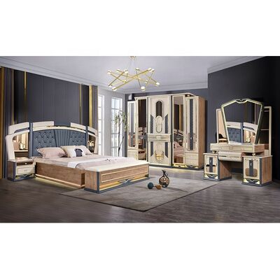 Chambre a Coucher Complete De Luxe Bedroom Sets King Size Bed Home Room Double Wooden Frame Modern Luxury Bedroom Furniture Set (Thiết đồ nội thất phòng ngủ sang trọng)