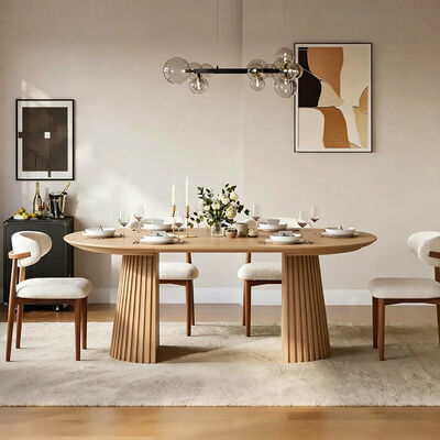 Ensemble De Table Manger Modern Extendable Dining Table Set 6 chỗ ngồi Phòng ăn đồ nội thất gỗ