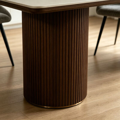 Ensemble Salle Manger Toàn bộ Bàn ăn bằng gỗ rắn Bàn ăn bằng đá Slate Bàn ăn trên Bàn nội thất phòng ăn 6 chỗ ngồi Bàn ăn gỗ hiện đại