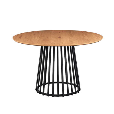 Phong cách tối giản hình chữ nhật Live Edge Bàn ăn đáy kim loại đồ nội thất phòng ăn gỗ Bàn ăn hiện đại 6 chỗ ngồi