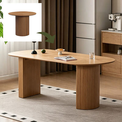 Bán buôn Bàn ăn mở rộng bằng gỗ hiện đại Nội thất phòng ăn gấp Bàn ăn tròn đơn giản có thể điều chỉnh có thể mở rộng