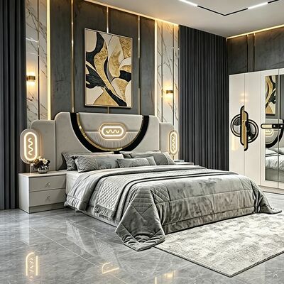 Trung Quốc bán buôn giá rẻ đồ nội thất phòng ngủ Thổ Nhĩ Kỳ Thiết lập khung gỗ Chiếc giường hạng sang King Size Chiếc giường đôi Full Modern Luxury Bedroom Sets