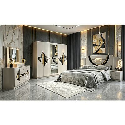 Trung Quốc bán buôn giá rẻ đồ nội thất phòng ngủ Thổ Nhĩ Kỳ Thiết lập khung gỗ Chiếc giường hạng sang King Size Chiếc giường đôi Full Modern Luxury Bedroom Sets