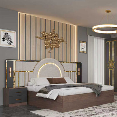 Giá rẻ bán buôn đồ nội thất phòng ngủ hiện đại Set đầy đủ King Size Bedroom Suite khung gỗ Home Luxury Turkish Bedroom Sets