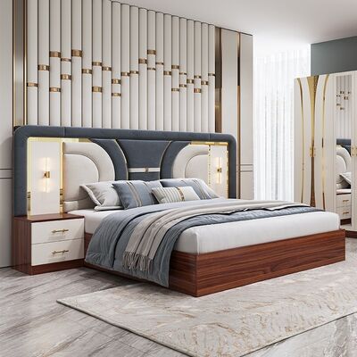 Bộ đồ nội thất phòng ngủ Thổ Nhĩ Kỳ giá rẻ bán buôn Khung gỗ Giường cỡ King Bộ phòng ngủ Bộ phòng ngủ hiện đại sang trọng