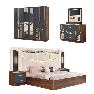 Bộ phòng ngủ sang trọng kiểu Thổ Nhĩ Kỳ 2026 cỡ King Bed Suite Phòng Master Khung gỗ Giá sỉ Rẻ Bộ nội thất phòng ngủ hiện đại