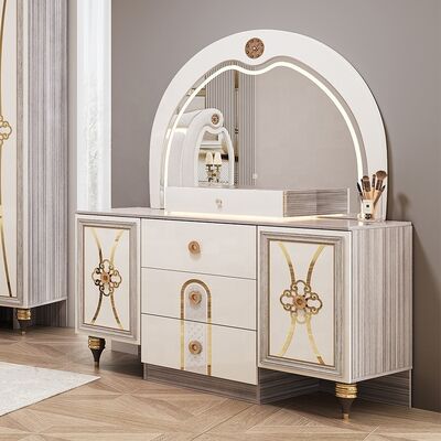 Bộ Nội Thất Phòng Ngủ Hiện Đại King Size Sang Trọng Với Đầu Giường Có Đèn, Giường Đôi, Khung Gỗ, Bộ Phòng Ngủ Chính Kiểu Thổ Nhĩ Kỳ