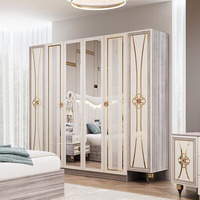 Bộ Nội Thất Phòng Ngủ Hiện Đại King Size Sang Trọng Với Đầu Giường Có Đèn, Giường Đôi, Khung Gỗ, Bộ Phòng Ngủ Chính Kiểu Thổ Nhĩ Kỳ