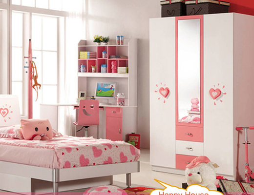 Bộ phòng ngủ trẻ em Cappellini Nội thất phòng ngủ trẻ em màu hồng 836