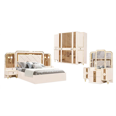 Cabrini Villia Giường gỗ rắn có ngăn kéo Bộ phòng ngủ bằng gỗ MDF có kích thước King