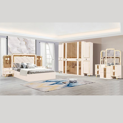 Cabrini Villia Giường gỗ rắn có ngăn kéo Bộ phòng ngủ bằng gỗ MDF có kích thước King