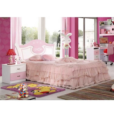 Bảng điều khiển bằng gỗ màu hồng Bộ đồ ngủ trẻ em chuột Mickey Bức tranh bóng cao