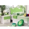 Bộ phòng ngủ trẻ em OEM PU Bộ đồ nội thất màu xanh lá cây trắng Cappellini
