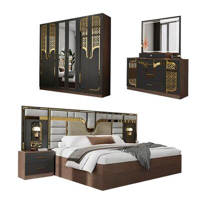 Bộ Nội Thất Phòng Ngủ Hiện Đại Thổ Nhĩ Kỳ Giá Sỉ Hoàn Chỉnh 5 Món Giường Cỡ King Khung Gỗ Nội Thất Gia Đình Bộ Phòng Ngủ